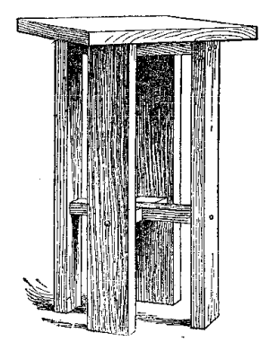 This looks like a pretentious piece of woodwork for a lad
to make. George did not think so. The construction is simple. Note the
good lines.