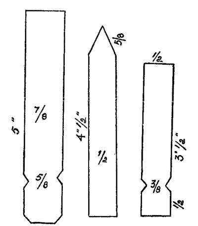 Such labels as these, made of thin wood, serve as plant
labels as well as being useful in the outdoor garden
