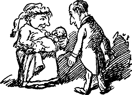 Man and woman carrying baby