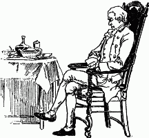 He took his solitary tea He took his solitary tea