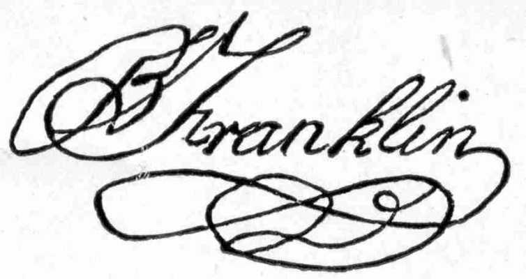 B. Franklin's signature B. Franklin's signature