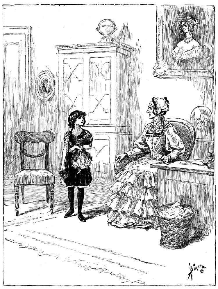 "SHE SLOWLY ADVANCED INTO THE PARLOR, CLUTCHING HER DOLL." "SHE SLOWLY ADVANCED INTO THE PARLOR, CLUTCHING HER DOLL."