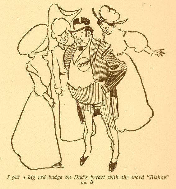 Badge on Dad's Breast, With the Word 'bishop' 153