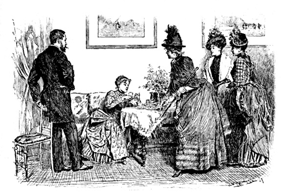 "MRS. SOMERS, POURING A CUP OF TEA: 'THAT MAKES IT A
LITTLE MORE DIFFICULT'"