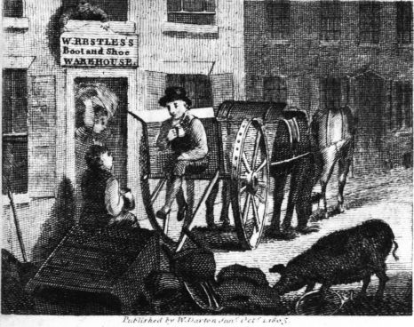 Published by W. Darton, Junr. Octr. 1, 1805. man on back of cart