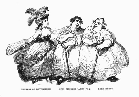 DUCHESS OF DEVONSHIRE - HON. CHARLES JAMES FOX - LORD NORTH