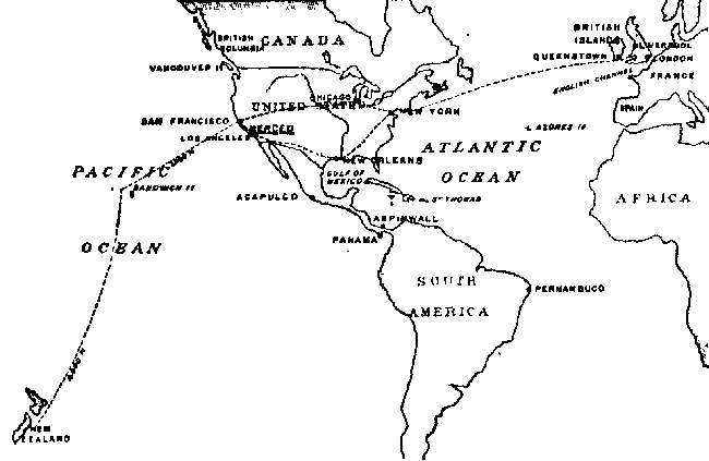 Map of North America with Atlantic and Pacific Oceans map