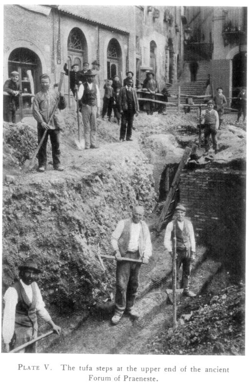 PLATE V. The tufa steps at the upper end of the ancient Forum of Præneste. PLATE V. The tufa steps at the upper end of the ancient Forum of Præneste.