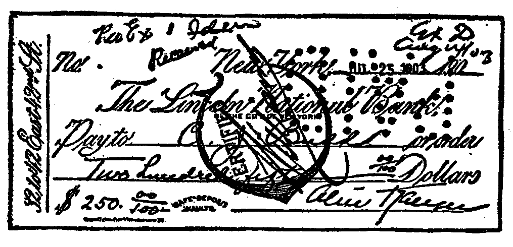 FIG. 6.—The check on which the indictment for forgery was brought.