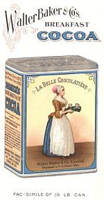 Walker Baker & Co's. Breakfast Cocoa Fac-simile of 1/2 Lb. Can.