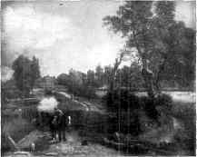 FLATFORD MILL, ON THE RIVER STOUR. FROM A PAINTING BY JOHN CONSTABLE, NOW IN THE NATIONAL GALLERY, LONDON.