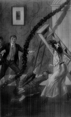 "HE CRASHED TO THE FLOOR, RIGHT AT HER FEET."—Page 158. "HE CRASHED TO THE FLOOR, RIGHT AT HER FEET."—Page 158.