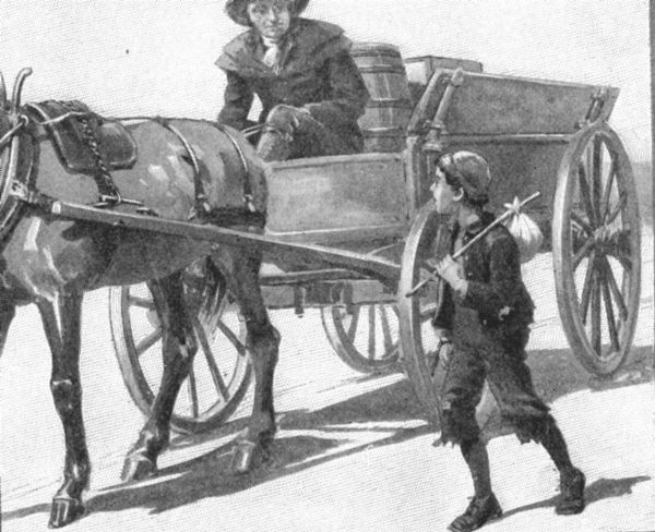 At last a man with a wagon came along At last a man with a wagon came along