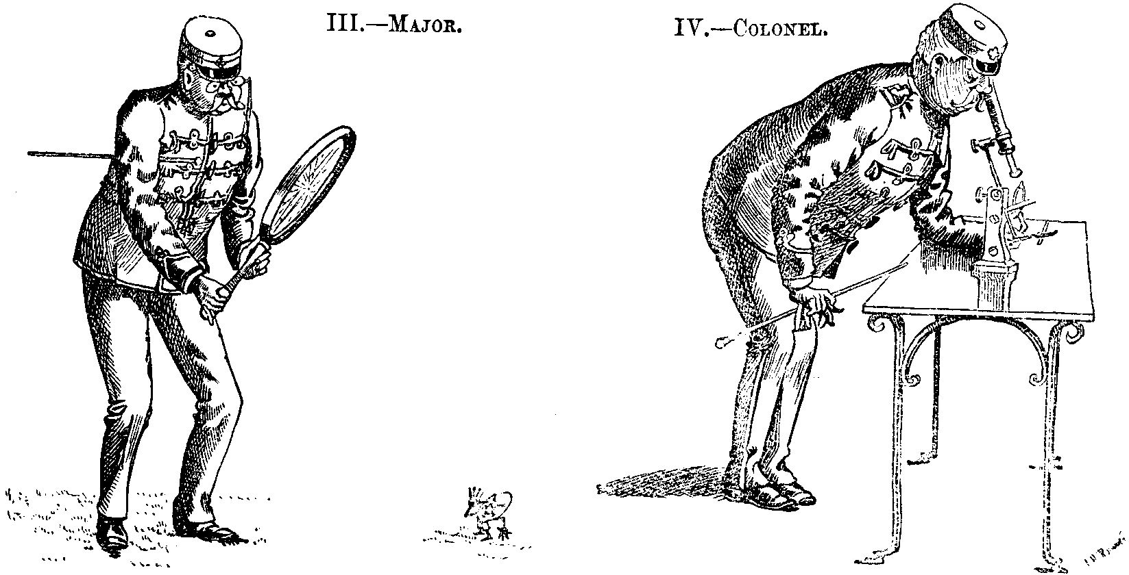 III.--Major. IV.--Colonel.