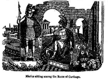 Marius sitting among the Ruins of Carthage. Marius sitting among the Ruins of Carthage.