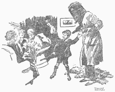 "I caught him smuggling," William explained proudly. "He had thousands an' thousands of cigars and that beer!" "I caught him smuggling," William explained proudly. "He had thousands an' thousands of cigars and that beer!"