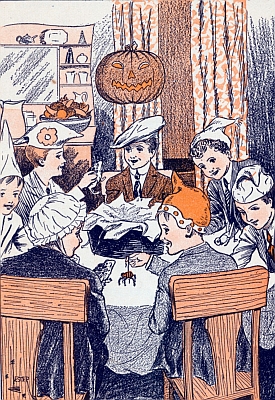 The boys screamed with laughter as the queer-looking things bumped about on the table. The boys screamed with laughter as the queer-looking things bumped about on the table.