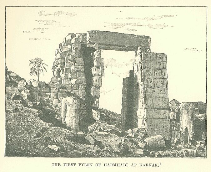 123.jpg the First Pylon of HarmhabÎ at Karnak