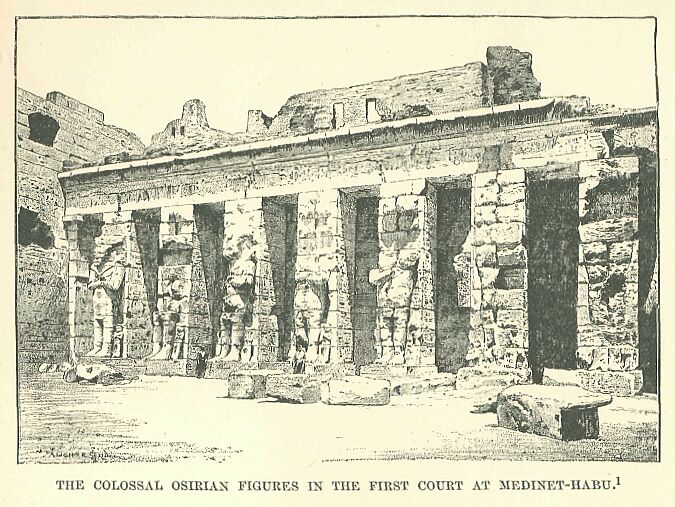 321.jpg the Colossal Osirian Figures in The First Court At Medinet-habu