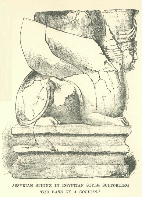 161.jpg Assyrian Sphinx in Egyptian Style Supporting The Base of a Column