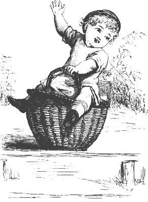 Albert rides the basket-horse. Albert rides the basket-horse.