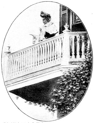 Copyrighted, 1903, by R. W. Sears GREETING THE PILGRIMS MRS. EDDY ON THE BALCONY OF HER CONCORD HOME ADDRESSING THE PILGRIMS IN 1903. FROM A PHOTOGRAPH MADE AT THE TIME BY R. W. SEARS