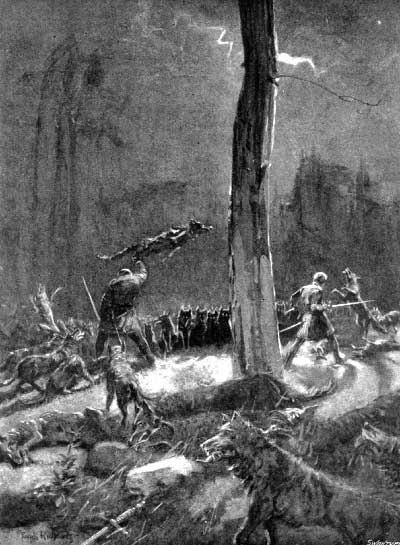 All the wild beasts appeared to be obeying the summons of the witch woman. All the wild beasts appeared to be obeying the summons of the witch woman.