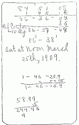 II. (c) FACSIMILE, SLIGHTLY REDUCED IN SIZE, OF MARVIN'S OBSERVATIONS OF MARCH 25, 1909 II. (c) FACSIMILE, SLIGHTLY REDUCED IN SIZE, OF MARVIN'S OBSERVATIONS OF MARCH 25, 1909
