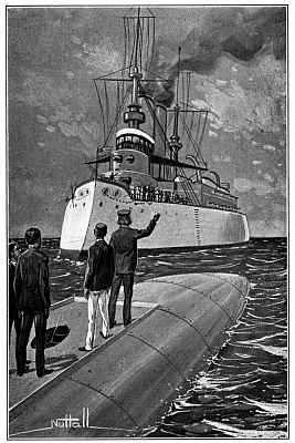 A CURIOUS THRONG CROWDED TO THE RAIL OF THE WARSHIP.—Page 28. A CURIOUS THRONG CROWDED TO THE RAIL OF THE WARSHIP.—Page 28.