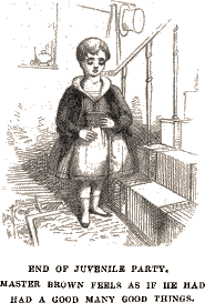 End of Juvenile Party. Master Brown Feels as if he had had a Good Many Good Things. End of Juvenile Party. Master Brown Feels as if he had had a Good Many Good Things.