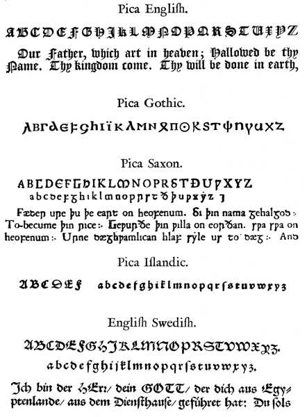 'Junius' Types. 'Junius' Types.