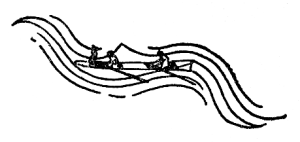 line drawing, boat in waves line drawing, boat in waves