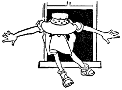 She jumped out of the window and ran away. She jumped out of the window and ran away.