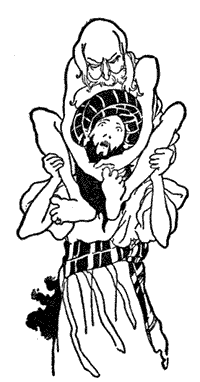 I took him on my back, and crossed the brook. I took him on my back, and crossed the brook.