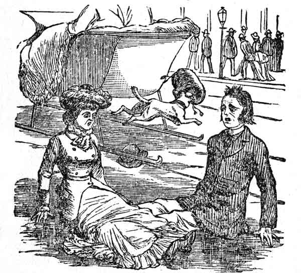 THE NEXT MOMENT WE WERE BOTH OF US SITTING DOWN IN FOURTEEN INCHES OF VERY COLD, VERY MUDDY WATER.