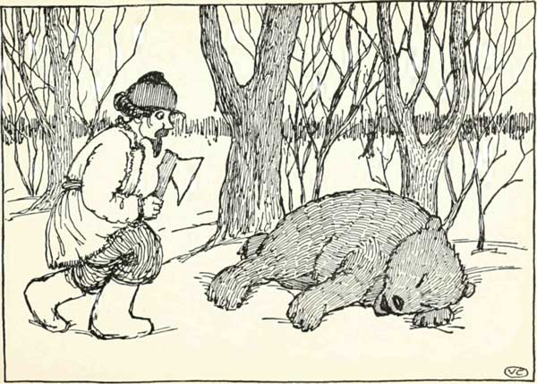 One day a peasant saw a bear asleep