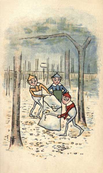 only stopping to fill a sack