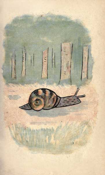 turned at once into a crawling snail