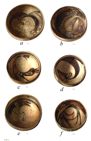 PL. CXLVIII— FOOD BOWLS WITH SYMBOLS OF FEATHERS FROM SIKYATKI PL. CXLVIII— FOOD BOWLS WITH SYMBOLS OF FEATHERS FROM SIKYATKI