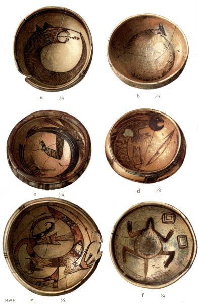 PL. CXXXII— FOOD BOWLS WITH FIGURES OF REPTILES FROM SIKYATKI PL. CXXXII— FOOD BOWLS WITH FIGURES OF REPTILES FROM SIKYATKI