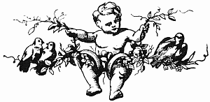 Decoration: Cherub and birds Decoration: Cherub and birds