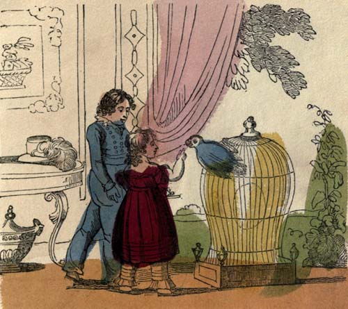 Children and parrot Children and parrot