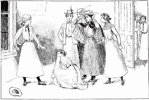 "WITH ONE OF HER SUDDEN MOVEMENTS SHE HAD THROWN OFF HER ASSAILANTS." "WITH ONE OF HER SUDDEN MOVEMENTS SHE HAD THROWN OFF HER ASSAILANTS."