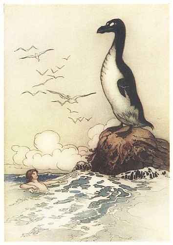 "There he saw the last of the Gairfowl, standing up on the Allalonestone, all alone."—P. 201. "There he saw the last of the Gairfowl, standing up on the Allalonestone, all alone."—P. 201.