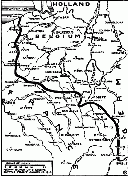 WESTERN BATTLE FRONT, AUGUST, 1916 WESTERN BATTLE FRONT, AUGUST, 1916
