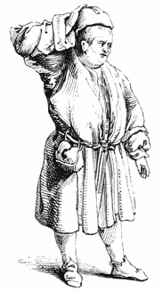 Fig. 243.—Figure from Dürer’s Life of the Virgin. Fig. 243.—Figure from Dürer’s Life of the Virgin.