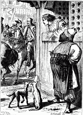 Suddenly Walter started in amazement, and uttered a cry; then remained for a moment silent, and quivered with agitation; then seized his cap, and, rushing from the house, hastened, with excitement on his countenance and wildness in his manner, after the warrior monk.—p. 262. Suddenly Walter started in amazement, and uttered a cry; then remained for a moment silent, and quivered with agitation; then seized his cap, and, rushing from the house, hastened, with excitement on his countenance and wildness in his manner, after the warrior monk.—p. 262.