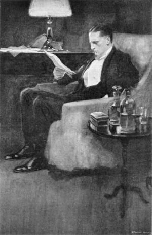 "Finally ... he cut the envelope and seated himself  beside the lamp." "Finally ... he cut the envelope and seated himself beside the lamp."