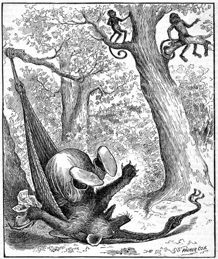 Upon the ground, with aching bones, poor bruin mingled sighs and groans. Illustration: Upon the ground, with aching bones, poor bruin mingled sighs and groans.