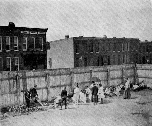 A GARDEN IN THE YARD OF A CITY SCHOOL A GARDEN IN THE YARD OF A CITY SCHOOL